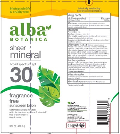 Label (Sheer Mineral Spf30 Lotion)